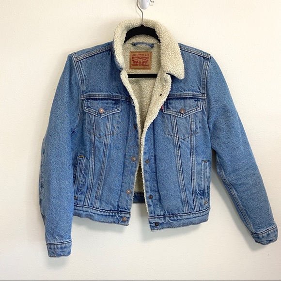Levi's Original Sherpa Trucker Jacket Jean Denim Blue L